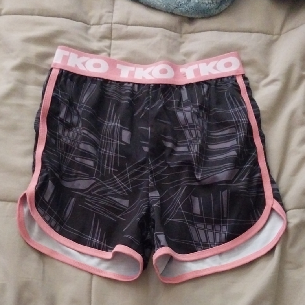 TKO Black and Pink Athletic Shorts with Moisture-Wicking Fabric